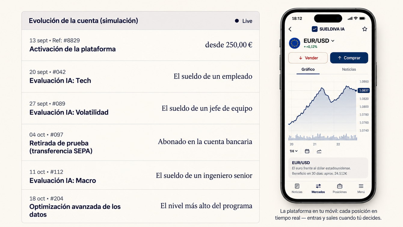 La evolución de nuestra cuenta de prueba en 30 días